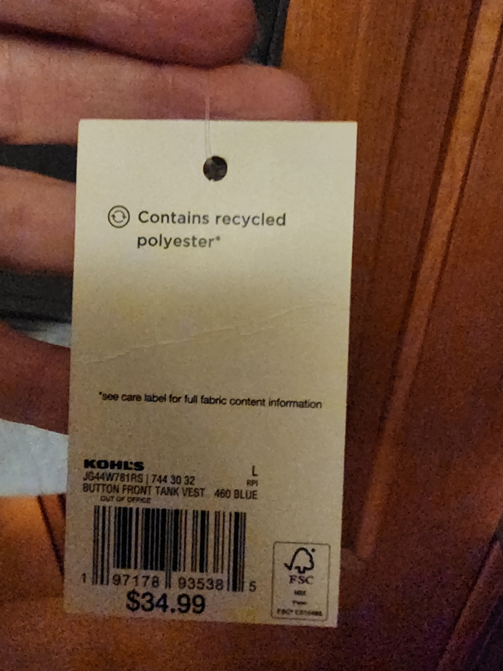 Tag reading on clothing item